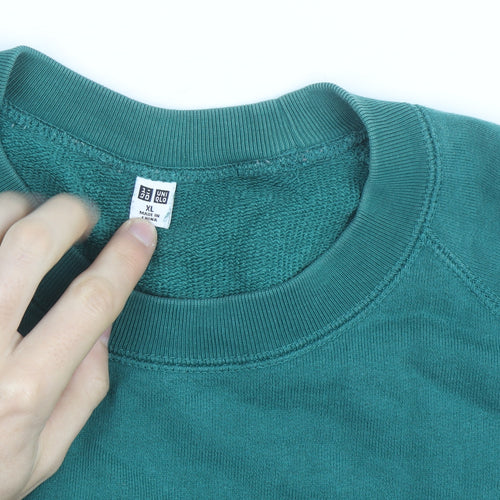 UNIQLO Men's Green XL Crew Neck Pullover Sweatshirt
