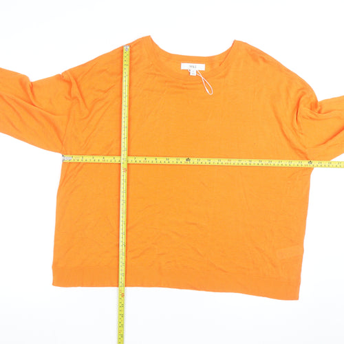 Marks and Spencer Women’s Orange Cotton Modal Crew Neck Jumper XL