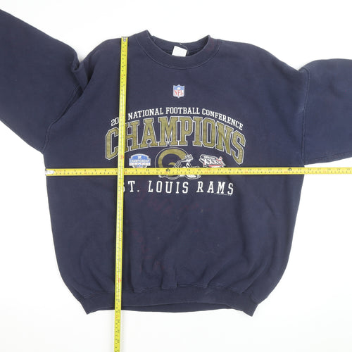 Gildan Men's Navy St. Louis Rams NFL Champions Crew Neck Sweatshirt XL
