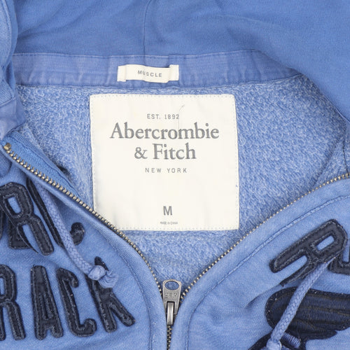 Abercrombie & Fitch Men's Blue Full Zip Hoodie M Athletic Fit