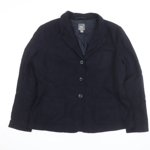 Gap Women Navy Wool Blend Single-Breasted Blazer UK 18