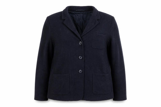 Front view of Gap Women Navy Wool Blend Single-Breasted Blazer UK 18