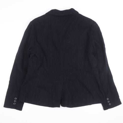 Gap Women Navy Wool Blend Single-Breasted Blazer UK 18