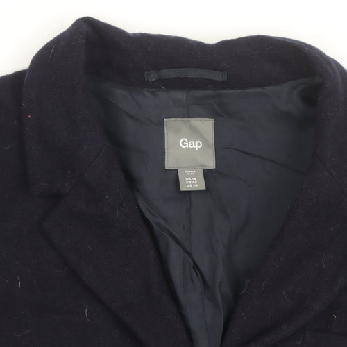 Gap Women Navy Wool Blend Single-Breasted Blazer UK 18