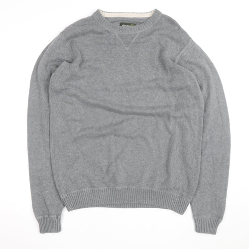 Eddie Bauer Men’s Grey Cotton Crew Neck Pullover Jumper L Tall