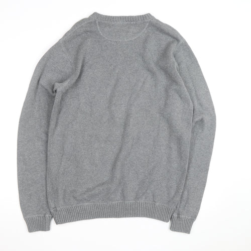 Eddie Bauer Men’s Grey Cotton Crew Neck Pullover Jumper L Tall