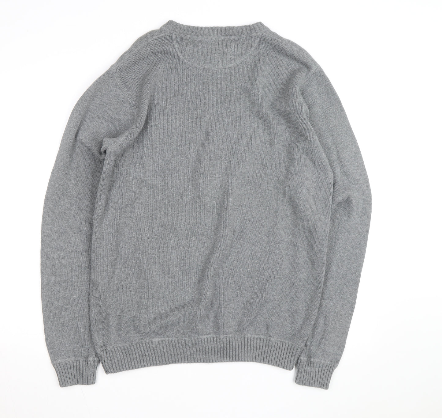 Eddie Bauer Men’s Grey Cotton Crew Neck Pullover Jumper L Tall