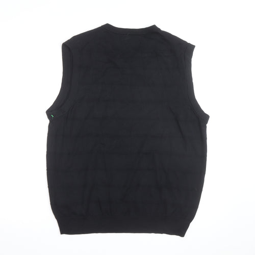 Chaps Men's Black Cotton Sleeveless V-Neck Knit Vest Size L
