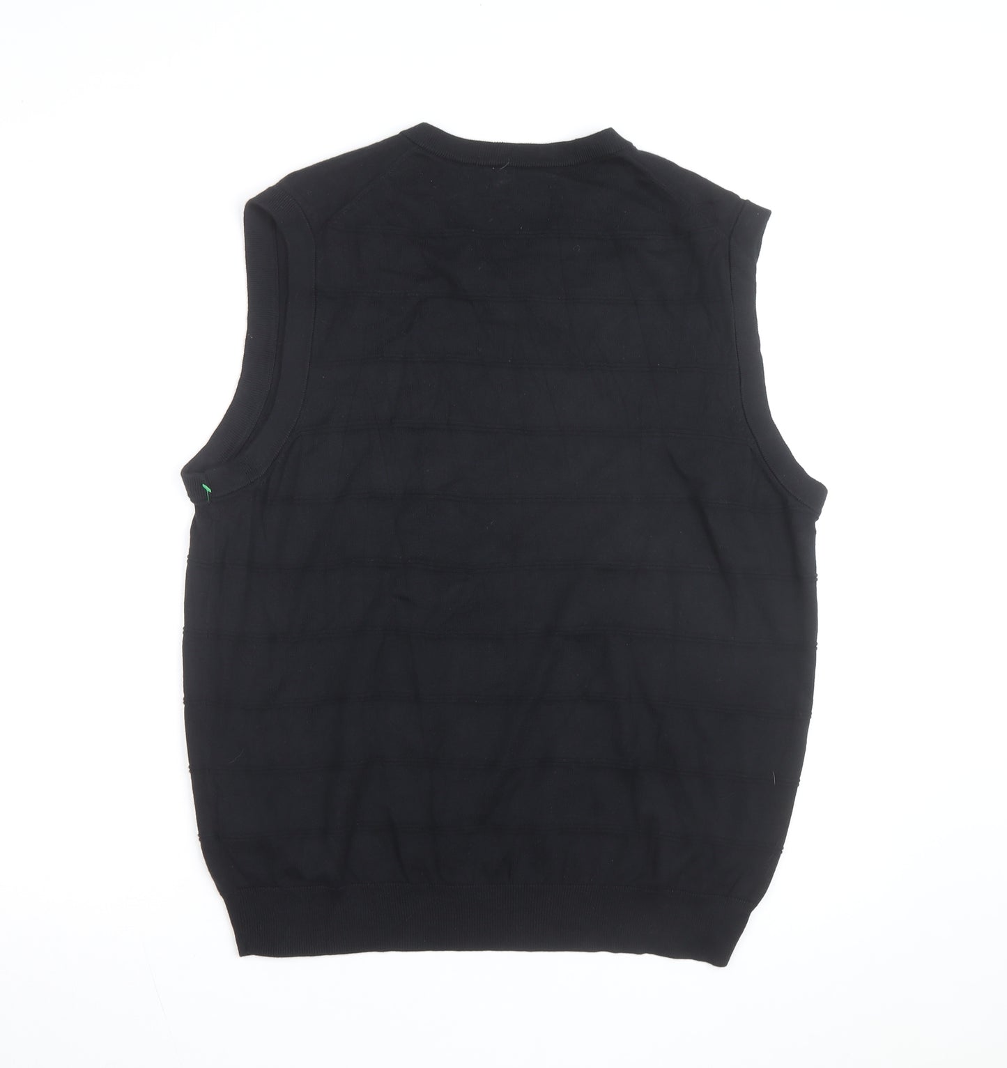 Chaps Men's Black Cotton Sleeveless V-Neck Knit Vest Size L