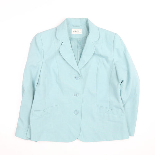 Eastex Women's Blue Single-Breasted Blazer Jacket Size 16