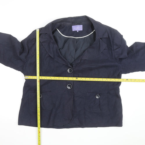 Autonomy Women’s Blue Linen Blend Blazer Jacket Size 22