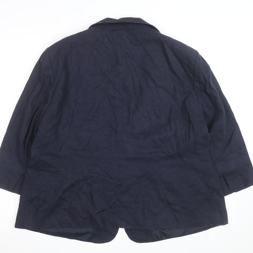 Autonomy Women’s Blue Linen Blend Blazer Jacket Size 22