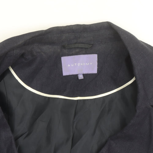 Autonomy Women’s Blue Linen Blend Blazer Jacket Size 22