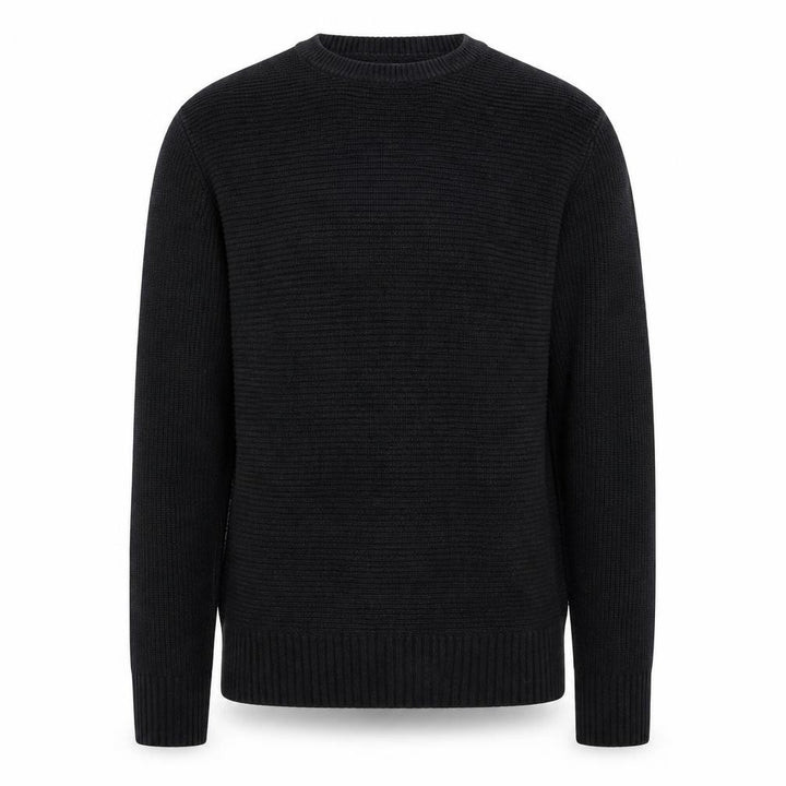 Gap Men Black Cotton Chunky Knit Crew Neck Jumper Size S