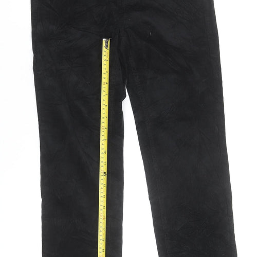 Marks and Spencer Men's Black Corduroy Straight Trousers M