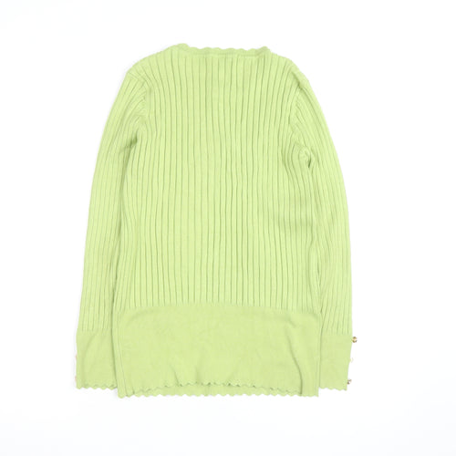 Roman Women’s Green Ribbed Knit Long Sleeve Pullover Jumper Size 16