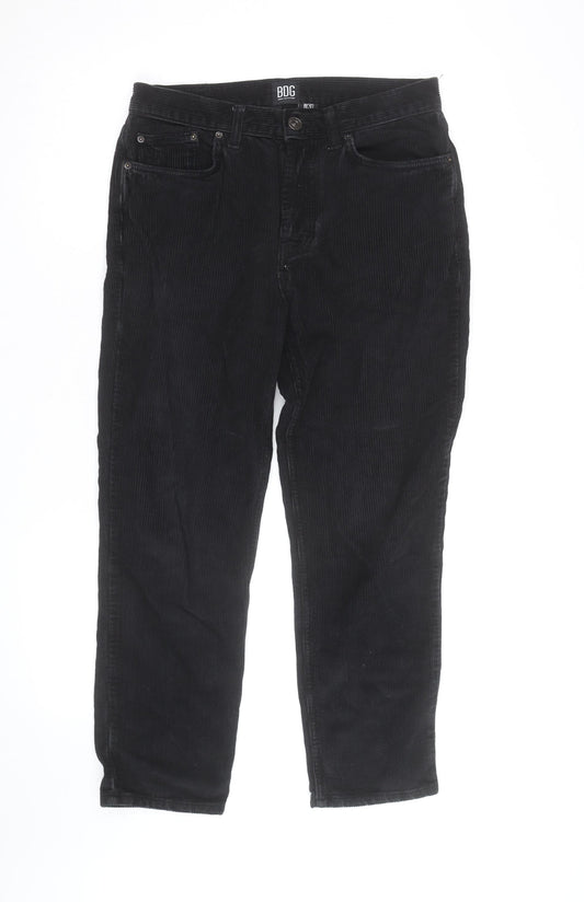 BDG Men’s Black Corduroy Dad Trousers W30 L30 Straight Leg