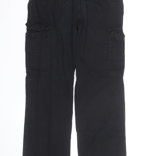 Stradivarius Mens Black Cargo Trousers S Regular Fit Cotton
