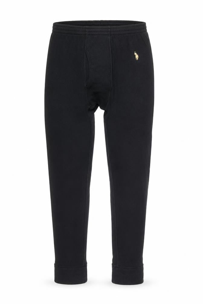Front view of U.S. Polo Assn. Men's Black Compression Leggings, size L, Activewear