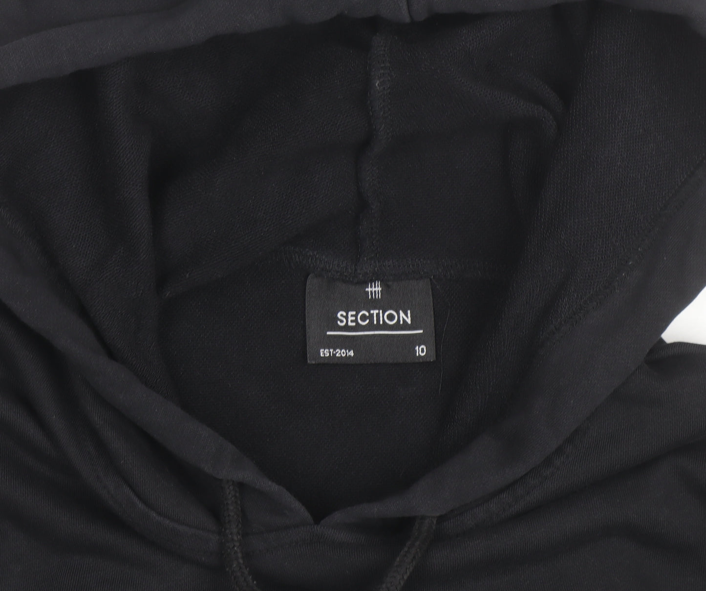 Section Womens Black Cropped Pullover Hoodie Size 10 Embellished Logo