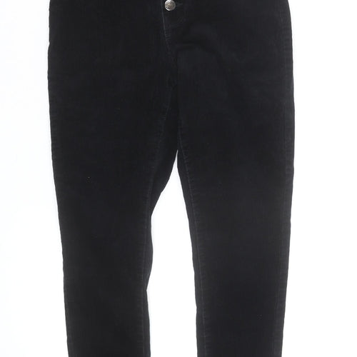 Denim Co Women Black Corduroy Skinny High Rise Trousers Size 10