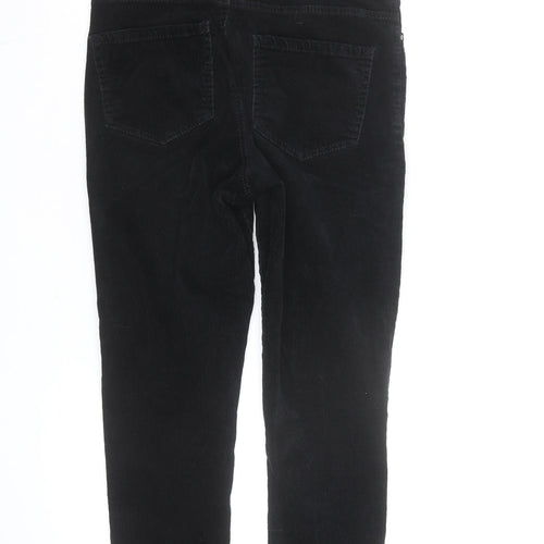 Denim Co Women Black Corduroy Skinny High Rise Trousers Size 10