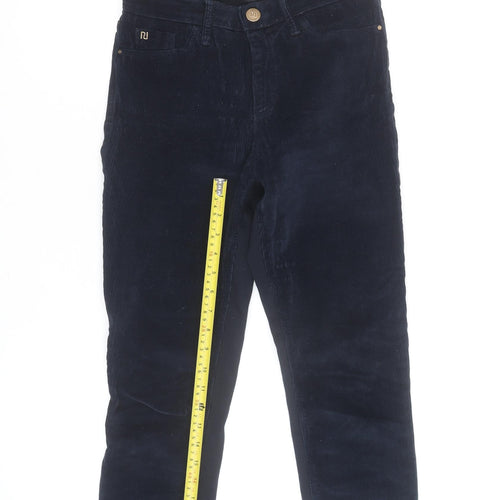 River Island Women Blue Corduroy Skinny Trousers Size 10