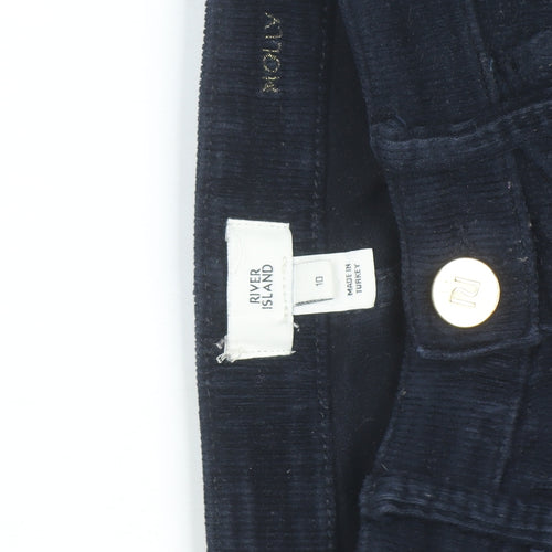 River Island Women Blue Corduroy Skinny Trousers Size 10