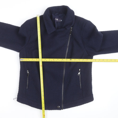 Marks and Spencer Women’s Blue Wool Blend Biker Jacket Size 10