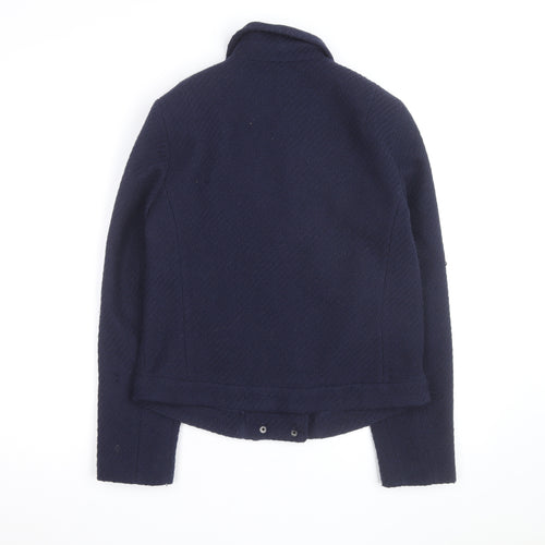 Marks and Spencer Women’s Blue Wool Blend Biker Jacket Size 10