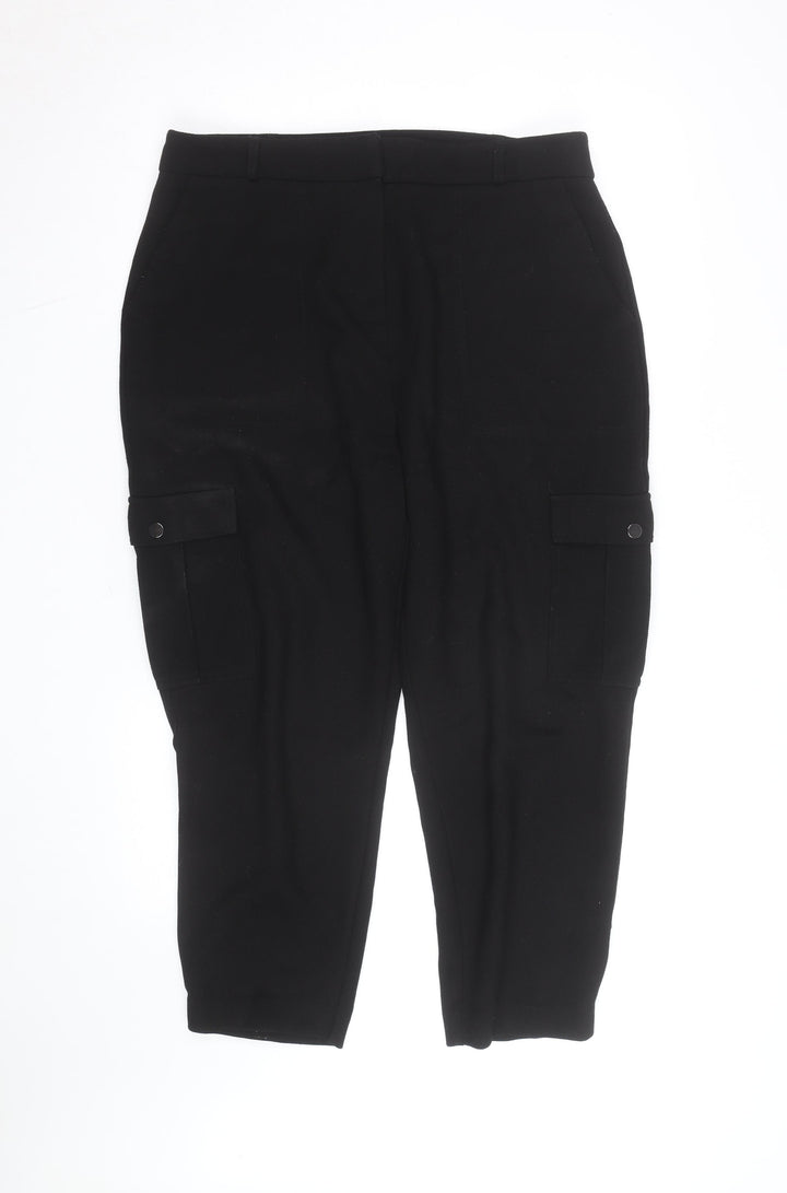 Mint Velvet Women's Black Slim Cargo Trousers Size 16S