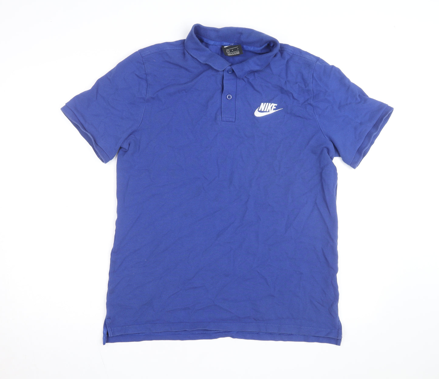 Nike Men's Blue Cotton Short Sleeve Polo Shirt Size L