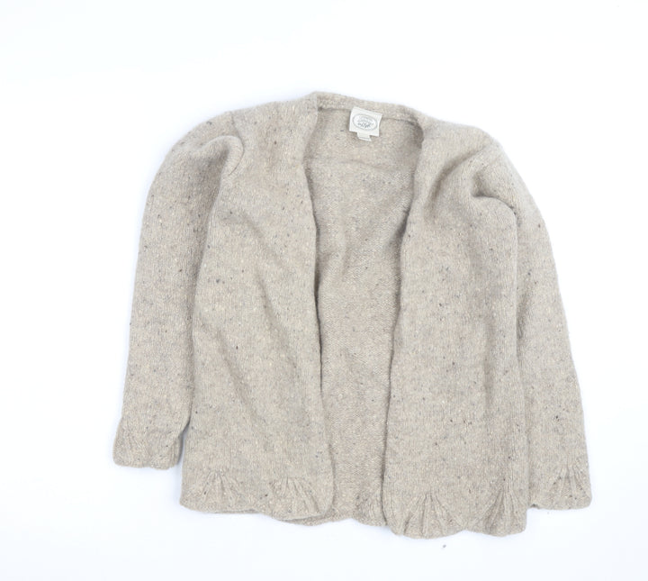 Lauren Ashley Women Beige Petite Wool Cardigan Size Small