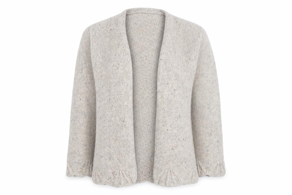 Lauren Ashley Women Beige Petite Wool Cardigan Size Small
