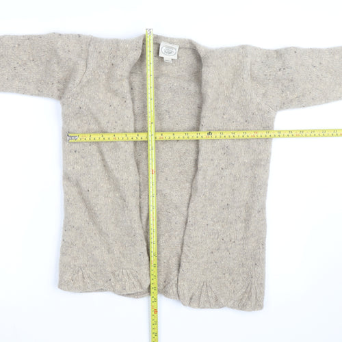 Lauren Ashley Women Beige Petite Wool Cardigan Size Small