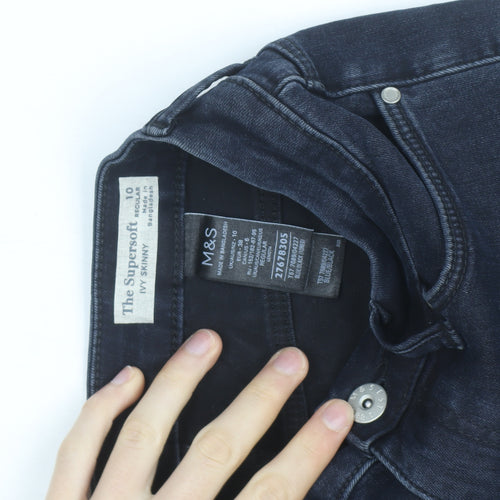 Marks and Spencer Women Blue Size 10 Skinny Stretch Jeans
