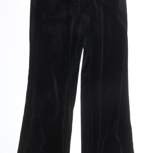 Marks and Spencer Women’s Black Velvet Wide-Leg Trousers Size 12