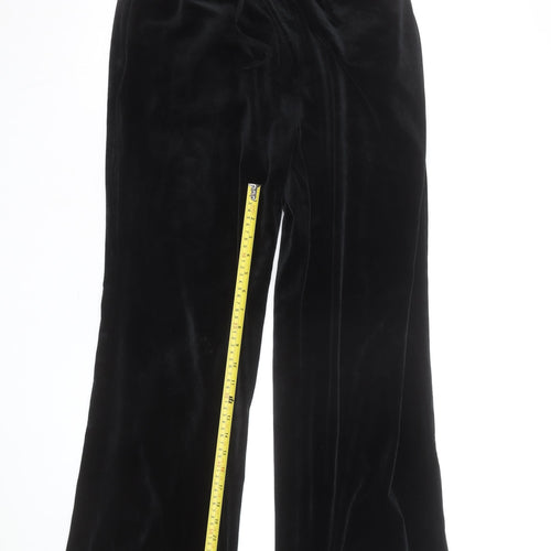 Marks and Spencer Women’s Black Velvet Wide-Leg Trousers Size 12