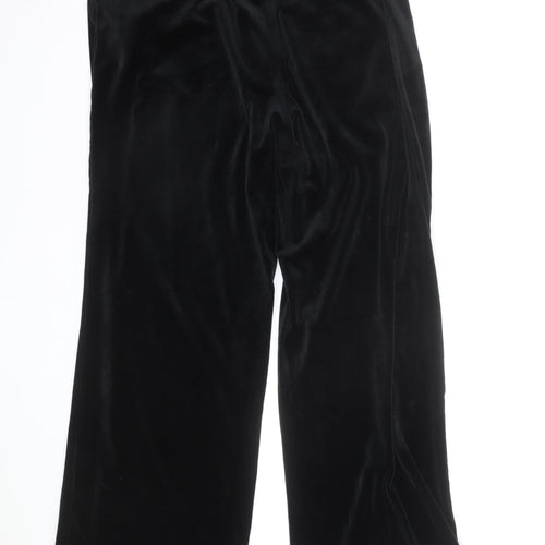 Marks and Spencer Women’s Black Velvet Wide-Leg Trousers Size 12