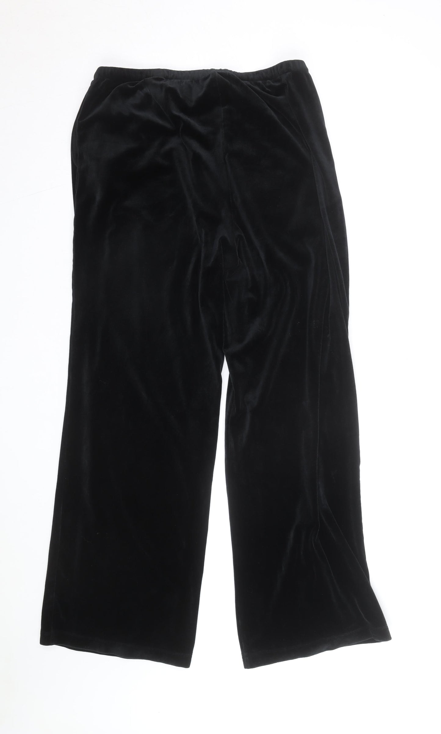 Marks and Spencer Women’s Black Velvet Wide-Leg Trousers Size 12