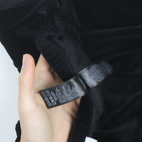 Marks and Spencer Women’s Black Velvet Wide-Leg Trousers Size 12