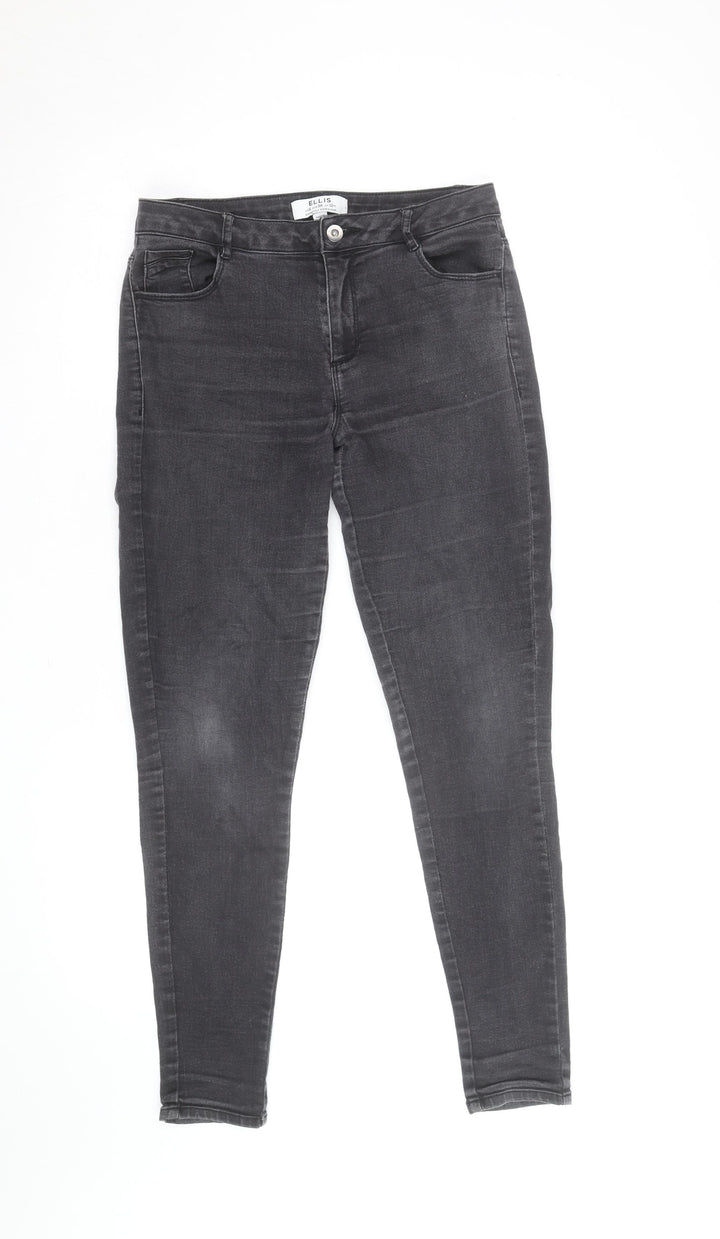 ELLIS Women's Black Skinny Jeans Size 10 Slim Fit Stretch Denim