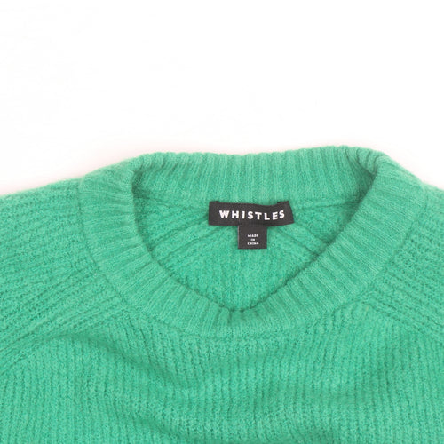 Whistles Men Green Wool Chunky-Knit Crew Neck Jumper Size L