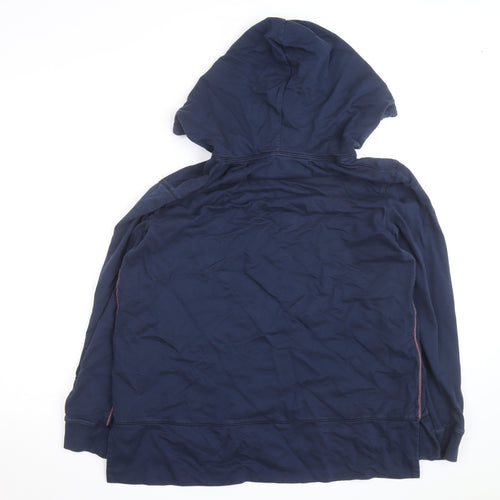 White Stuff Women's Navy Cotton Pullover Hoodie Size 12