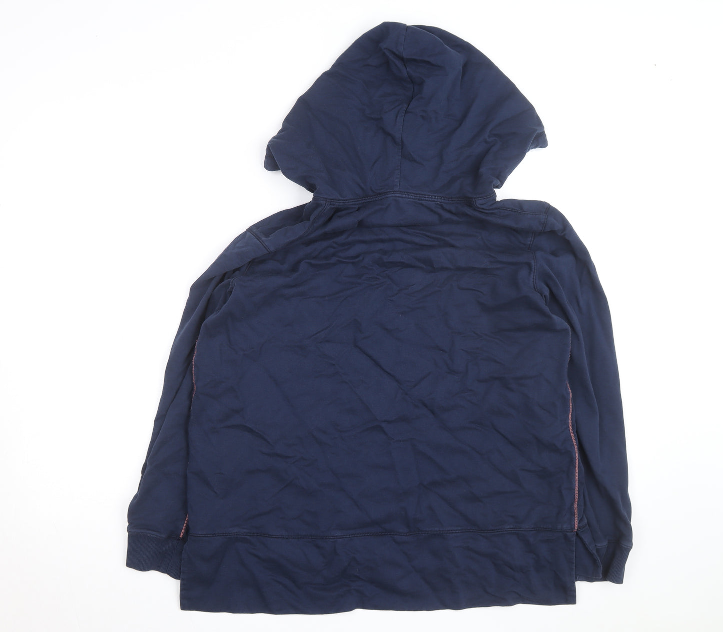 White Stuff Women's Navy Cotton Pullover Hoodie Size 12