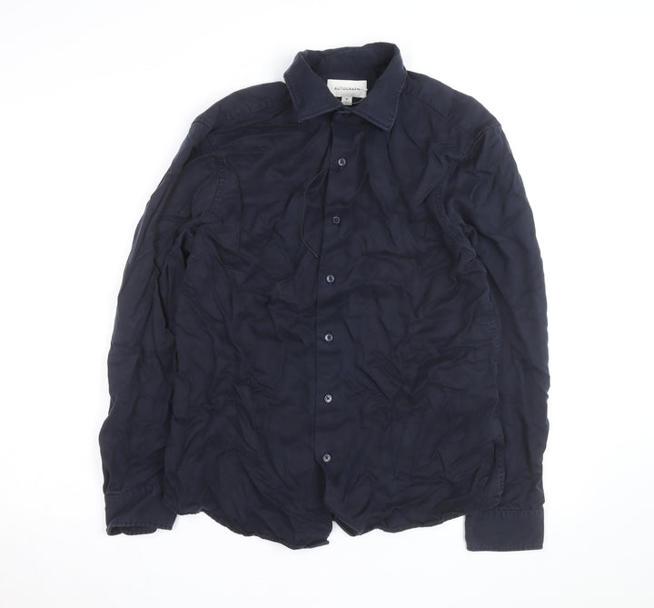 Marks and Spencer Autograph Men's Blue Lyocell Long Sleeve Shirt M