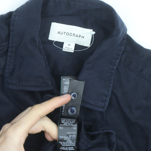 Marks and Spencer Autograph Men's Blue Lyocell Long Sleeve Shirt M