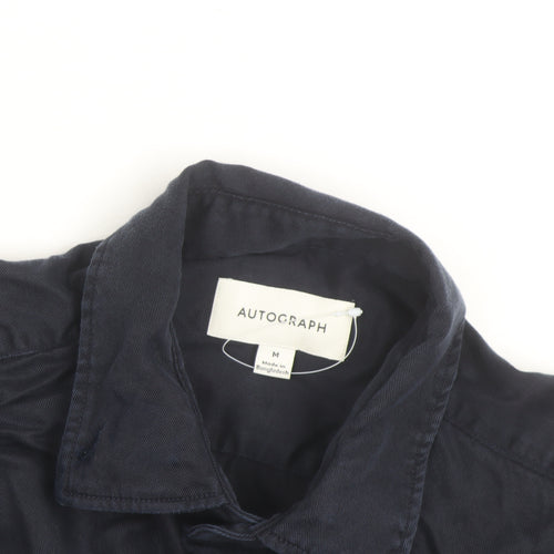 Marks and Spencer Autograph Men's Blue Lyocell Long Sleeve Shirt M