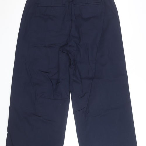 Marks and Spencer Women's Blue Cropped Wide-Leg Trousers Size 16