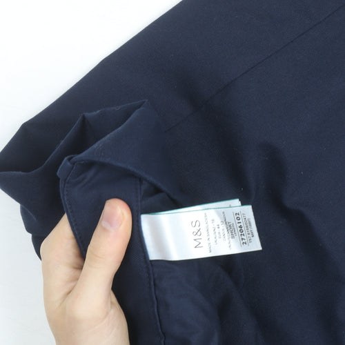 Marks and Spencer Women's Blue Cropped Wide-Leg Trousers Size 16